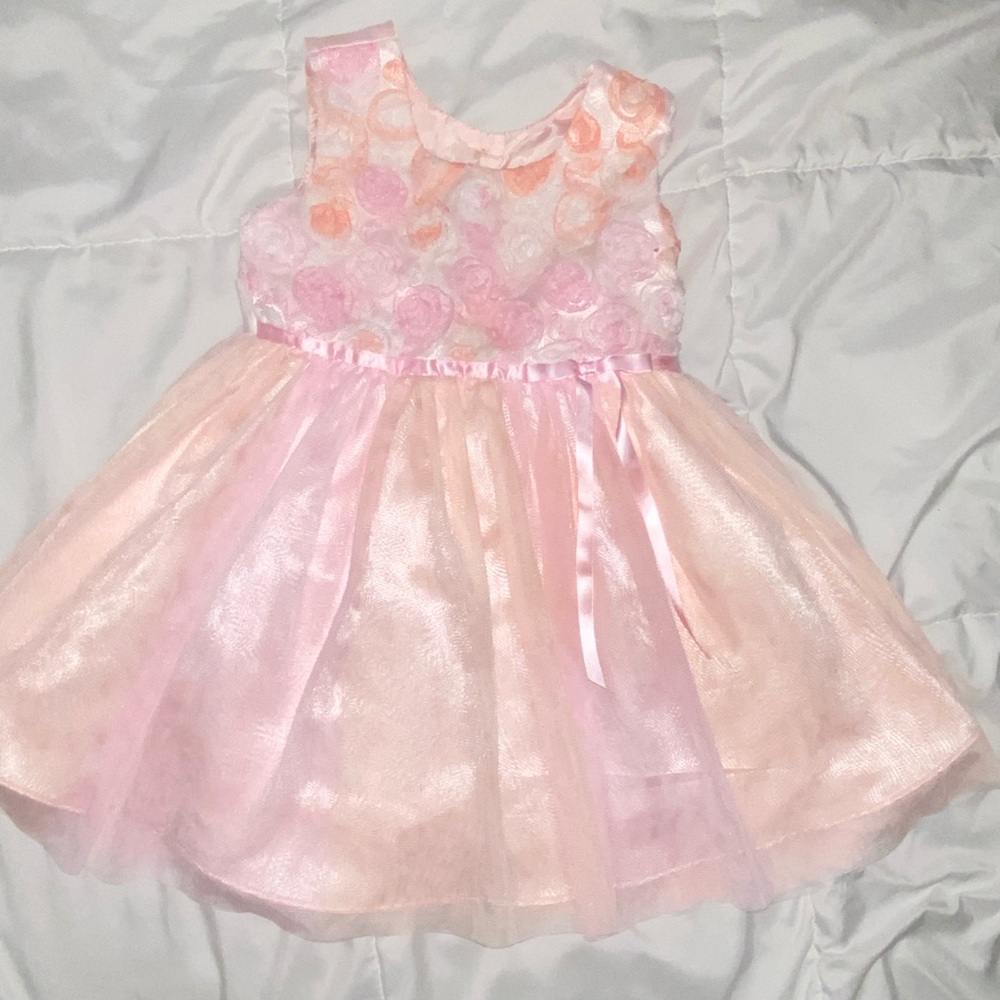 Jona Michelle Soft Pink Satin Little Girl Dress